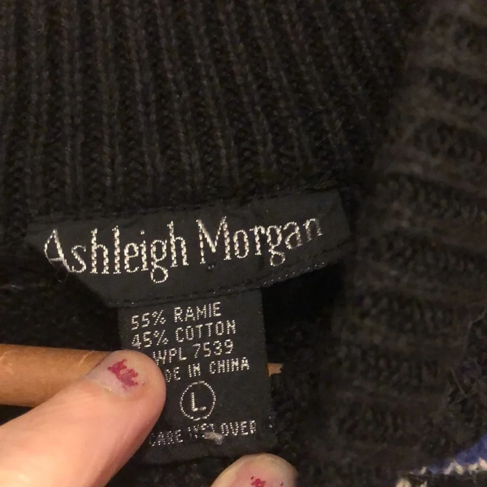 Vintage Ashleigh Morgan black red & orange with decoration size large women’s - Picture 3 of 10